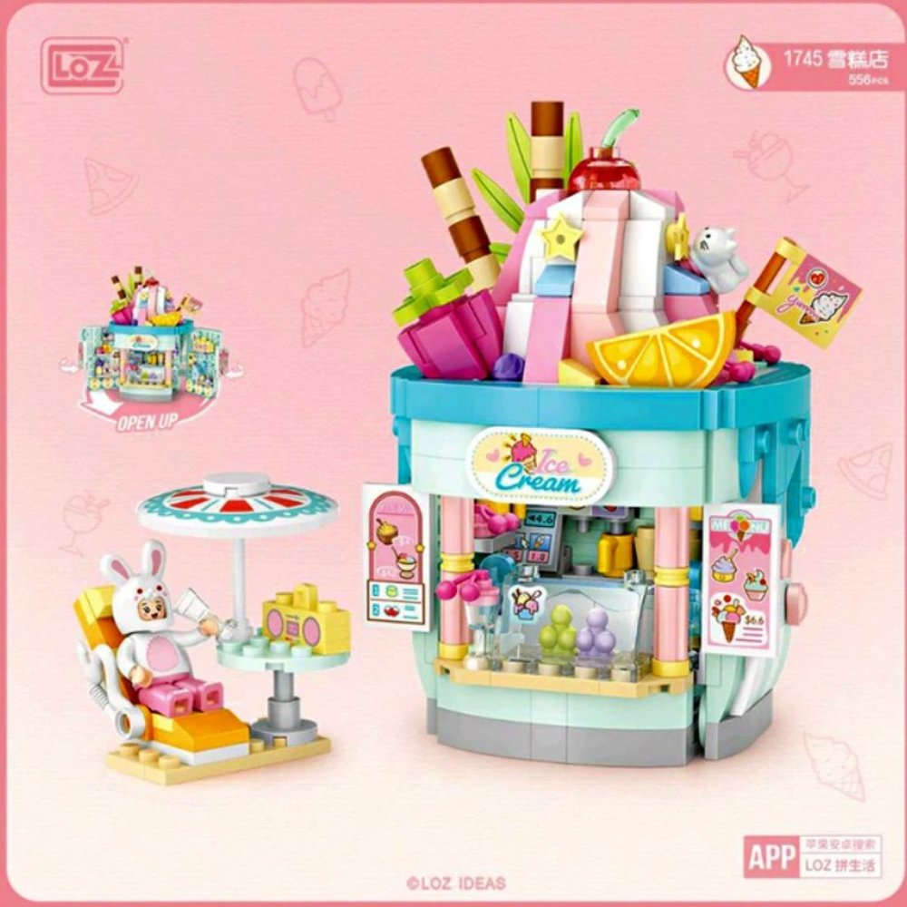 LOZ MINI Blocks - Kids Building Toys Bricks - Ice Cream Shop